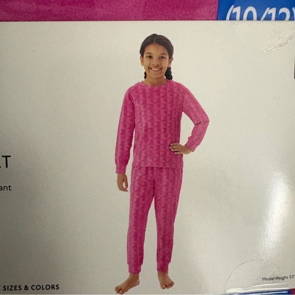 Member's Mark Girls Cozy Pink Pajama Set - Picture 2 of 3